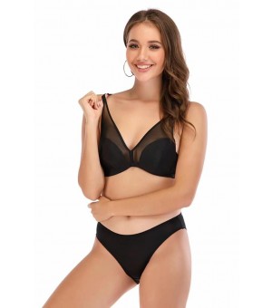 Women Lingerie Sexy Embroidery Lace Solid Color Underwear Bra Set 3/4 Cup Comfortable Breathable sets