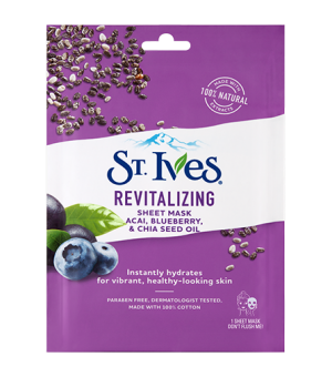 St. Ives Revitalizing Acai, Blueberry & Chia Seed Oil Sheet Mask