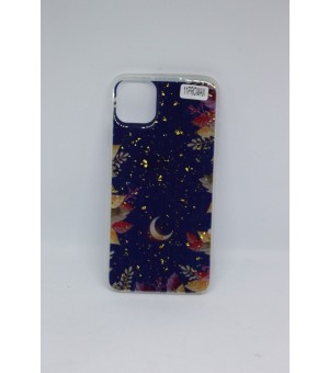 Iphone 11 Pro Purple flower Side Rubber Hard Cover