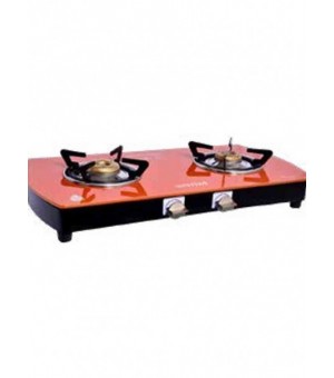 Unirize Blanco 2 Burner Glass Top Gas Stove Orange